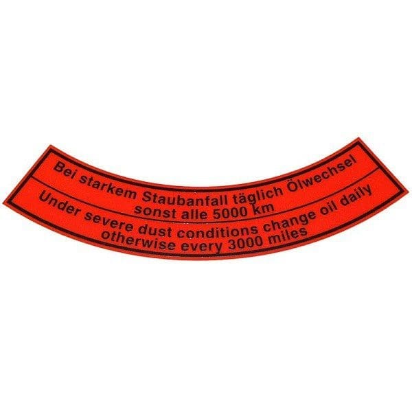 STICKER FOR EARLY AIR FILTER - AC853961